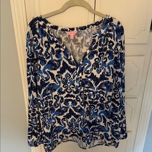 Lilly Pulitzer Blue and White Blouse
